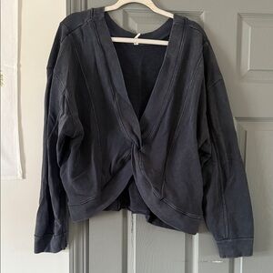 Dark navy/Gray washed reversible sweatshirt